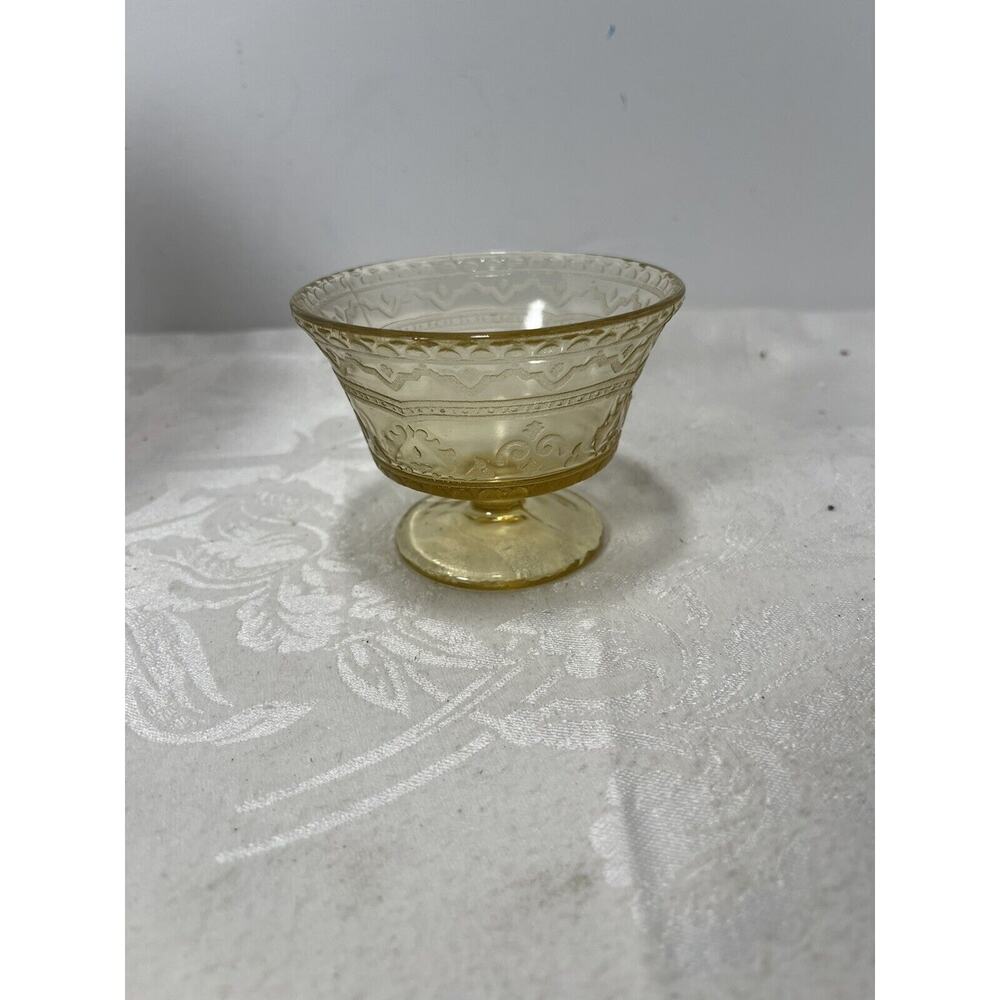 One Federal Depression Glass Patrician Spoke AMBER Low-Footed Sherbet Dish